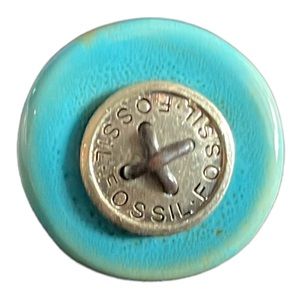 Fossil ring silver & turquoise